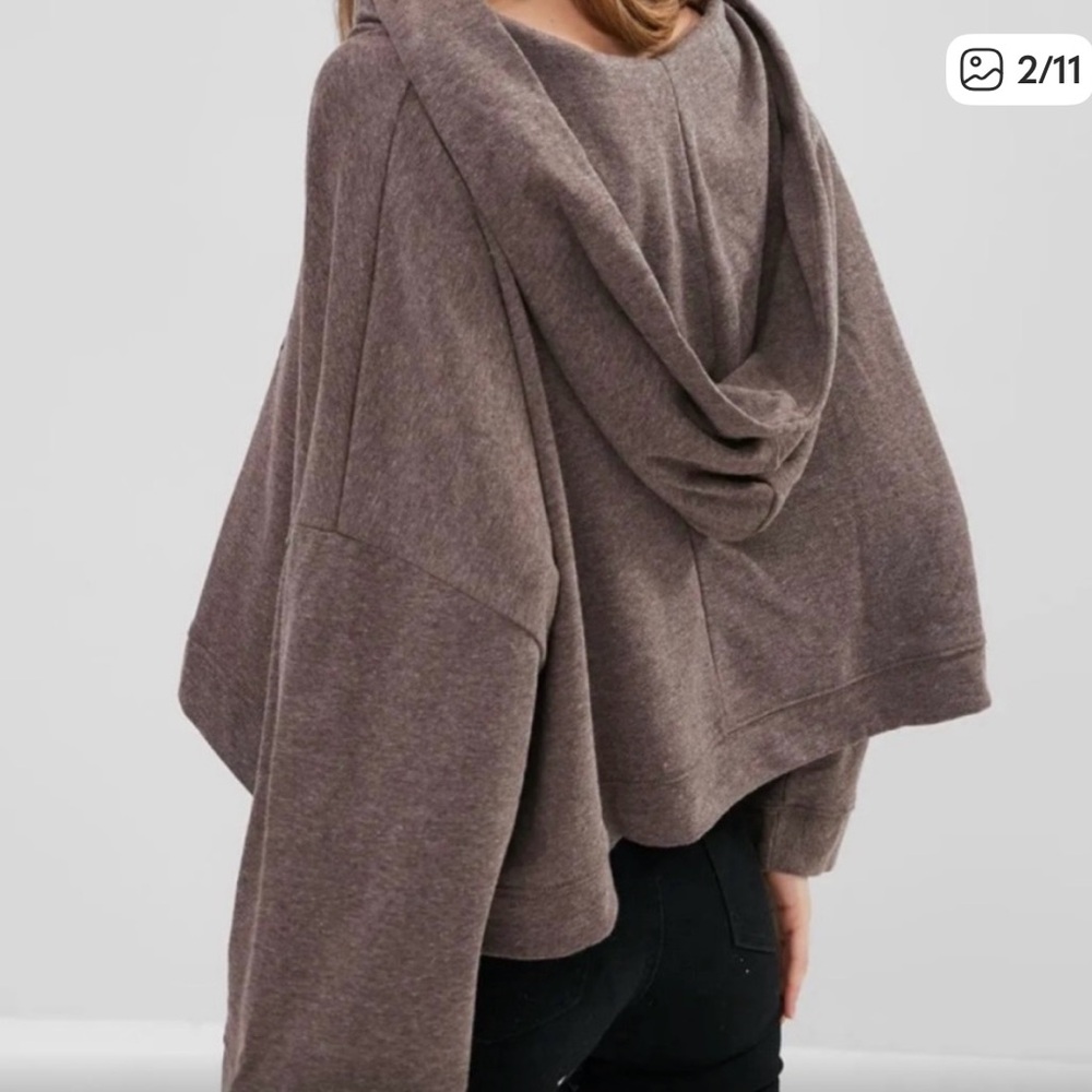 Free People Brown 'Free Spirit' Graphic Hooded Sweatshirt - Picture 2 of 6